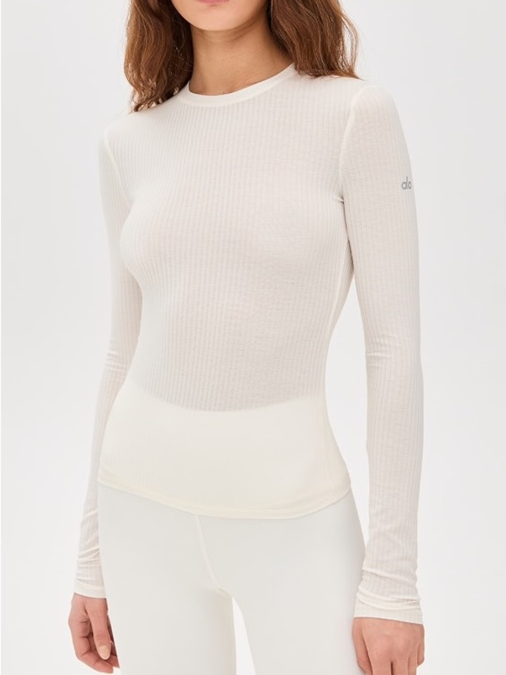 ALO Yoga Ribbed Sea Coast Long Sleeve Crewneck Top in